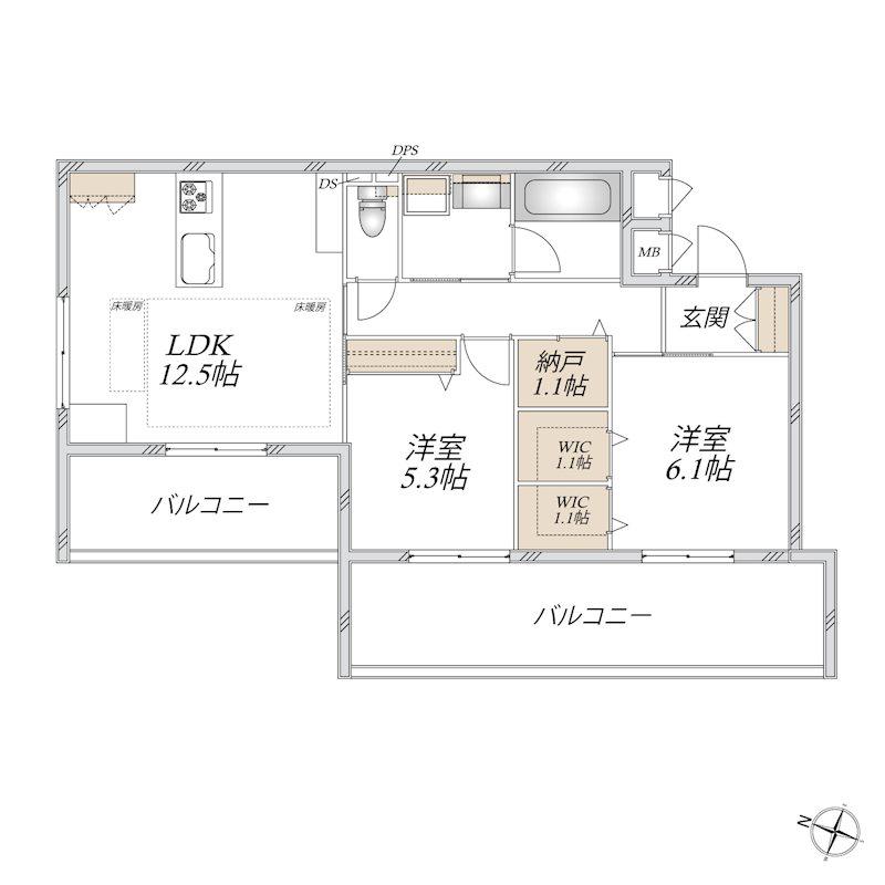 SUN MALL V(2SLDK/3階)の間取り写真
