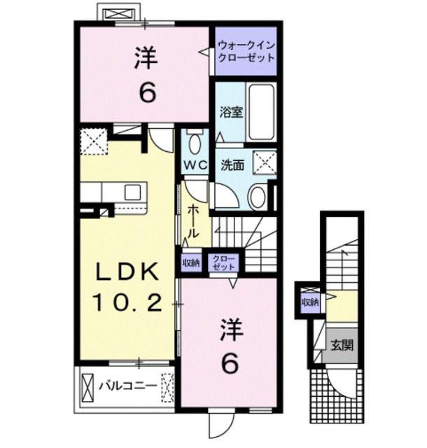 パルティール(2LDK/2階)の間取り写真