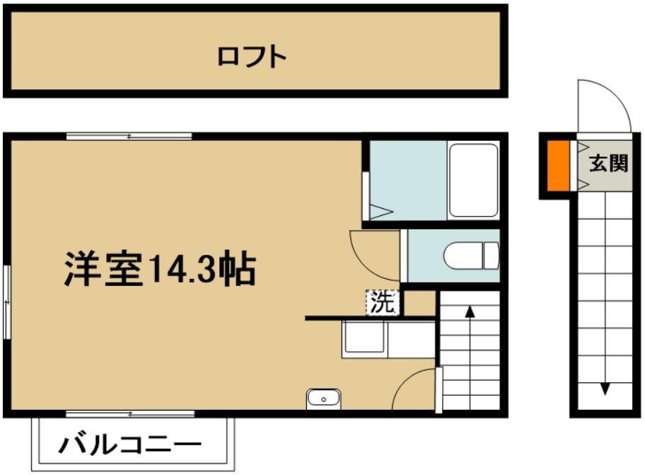 ヴィラファイン(ワンルーム/2階)の間取り写真