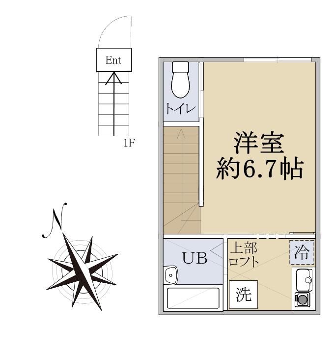 アートヒルズ国領町(ワンルーム/2階)の間取り写真