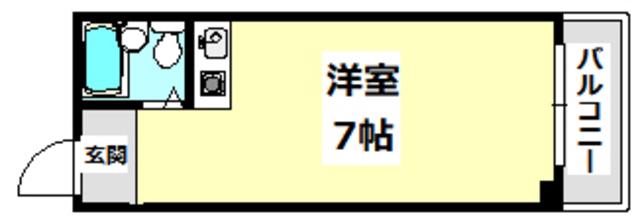 ダチロン高城(ワンルーム/1階)の間取り写真