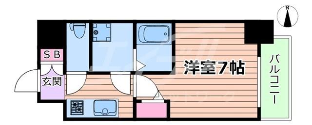 MJC都島レガーレ(1K/2階)の間取り写真