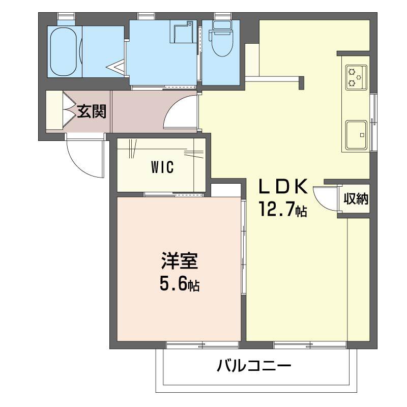 SHAMAISON ファミール B(1LDK/2階)の間取り写真