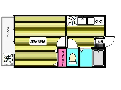 エスポワールA棟(1K/2階)の間取り写真