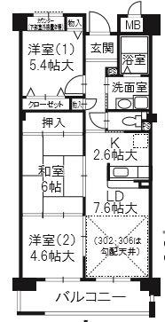 CASA・はなみずき(3LDK/1階)の間取り写真