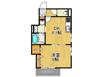 ブランシュ武蔵小杉(1DK/3階)の間取り写真