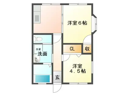 サンライズM(2K/1階)の間取り写真