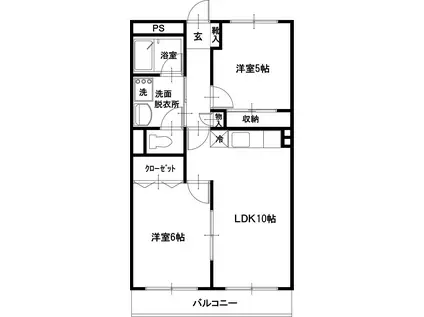 志幸42 シャンソン(2LDK/1階)の間取り写真