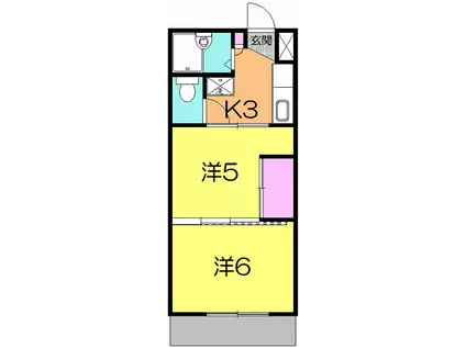 キャピタル泉崎(2K/1階)の間取り写真