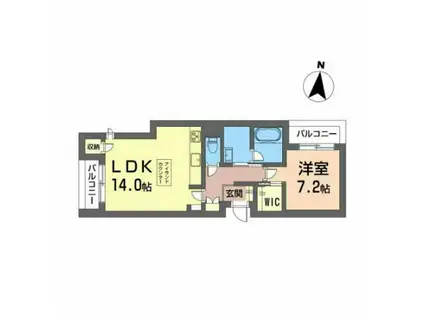 アミコート(1LDK/1階)の間取り写真