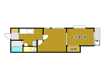 田上ロイヤルハイム B棟(2K/2階)の間取り写真