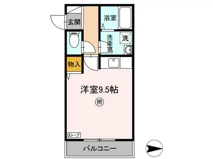 シャトーN43(ワンルーム/2階)の間取り写真