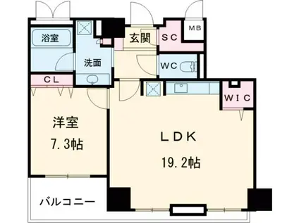 アパタワーズ神戸三宮(1LDK/15階)の間取り写真