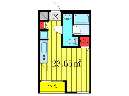 CORDEA KITA-AKABANE(ワンルーム/3階)の間取り写真