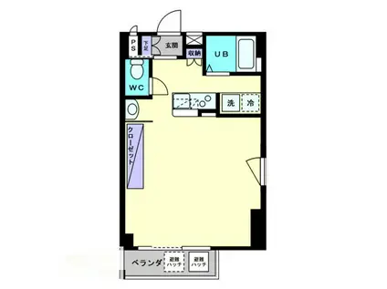 富士ヒルズ(ワンルーム/6階)の間取り写真