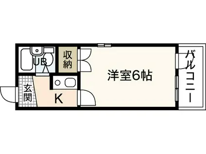 レジェンド舟入幸町(1K/3階)の間取り写真