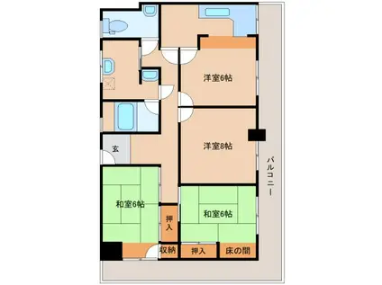 河本マンション(4K/5階)の間取り写真