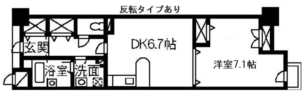 ヒューマンズ沖野上(1DK/2階)の間取り写真