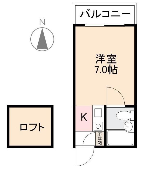 アーバン松島(1K/4階)の間取り写真