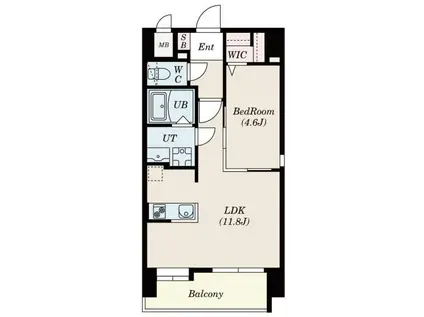 S-RESIDENCE久留米六ツ門ABRイーストI(1LDK/4階)の間取り写真