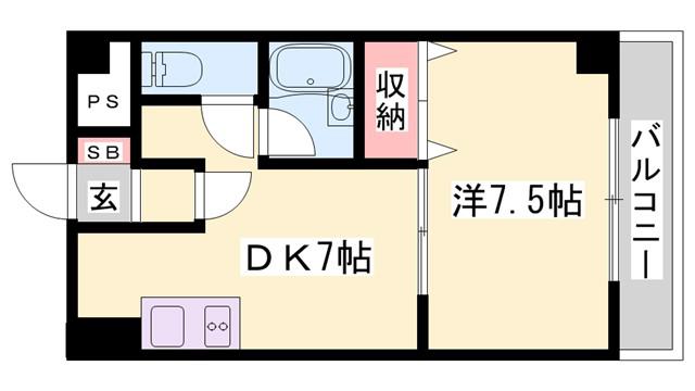 アルコ・ラ・カーサ佃町(1DK/2階)の間取り写真