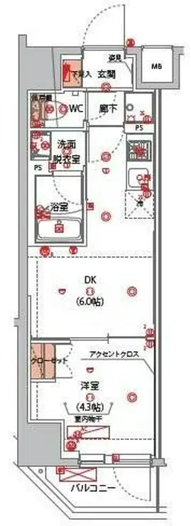 ハーモニーレジデンス山手サウス大塚 6階階 間取り