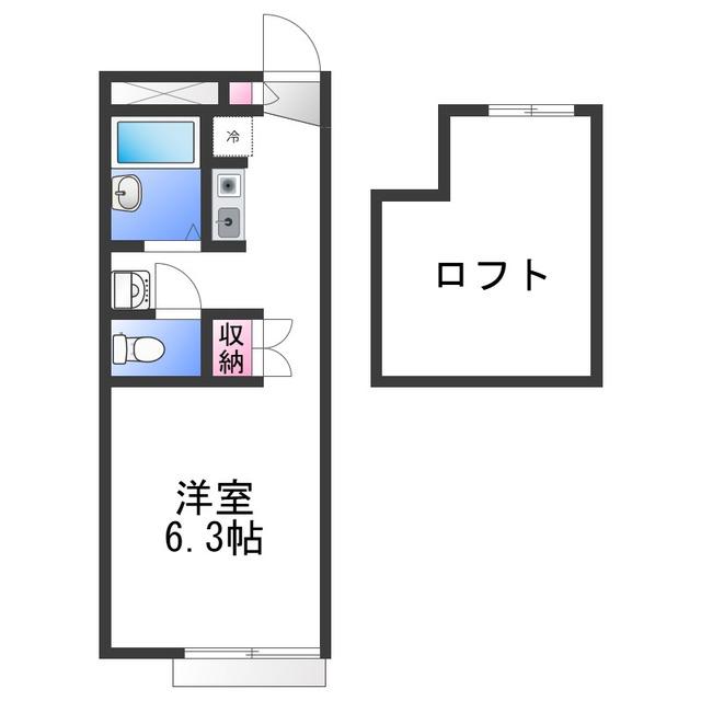 レオパレス向A(1K/1階)の間取り写真