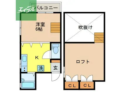 シャル夢セブン(ワンルーム/1階)の間取り写真