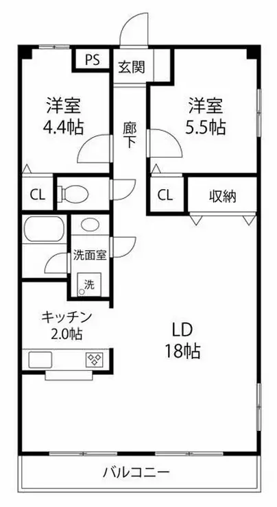 コンフリエ八幡町 2階階 間取り