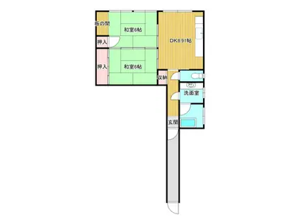 三条ビル(2DK/1階)の間取り写真