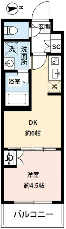 ハーモニーレジデンス新宿四谷 4階階 間取り