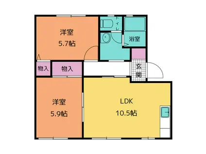 フォーレスこみど(2LDK/2階)の間取り写真