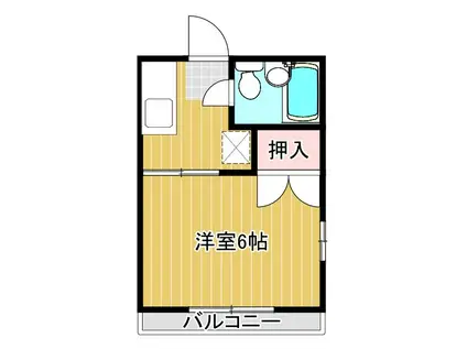 ディアハイム 南柏(1K/2階)の間取り写真