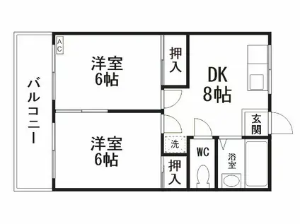 GRAND-RESIDE PHOENIX(2DK/2階)の間取り写真