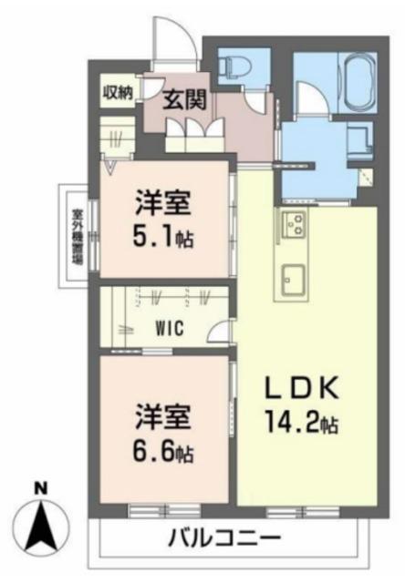 シャーメゾンサイビータ(2LDK/3階)の間取り写真