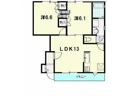 メゾンクレール(2LDK/1階)の間取り写真