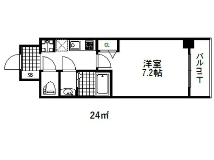 レジデンス神戸大倉山グルーブ(1K/2階)の間取り写真