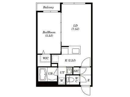 ベルカーサN17(1LDK/2階)の間取り写真