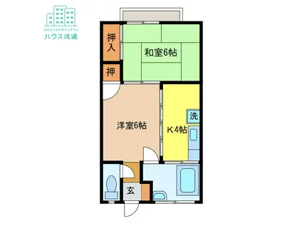 サンハウス戸石(2K/2階)の間取り写真