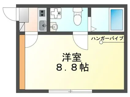 K-SQUARE(1K/2階)の間取り写真