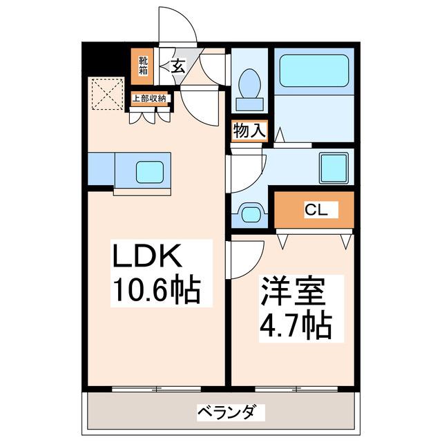 ルノワール水前寺(1LDK/2階)の間取り写真
