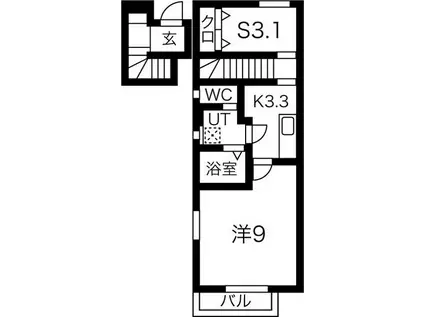 FIRST花巻(1SK/2階)の間取り写真