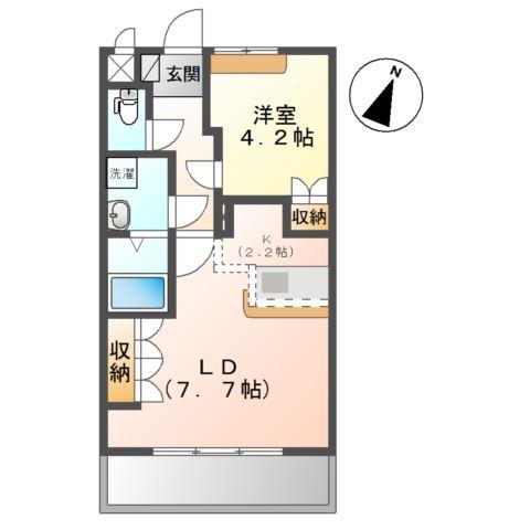 エクセール(1LDK/2階)の間取り写真