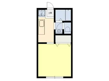 ディアコートB棟(1K/1階)の間取り写真