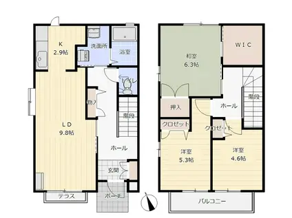 メゾン・ムラタB(3LDK/1階)の間取り写真