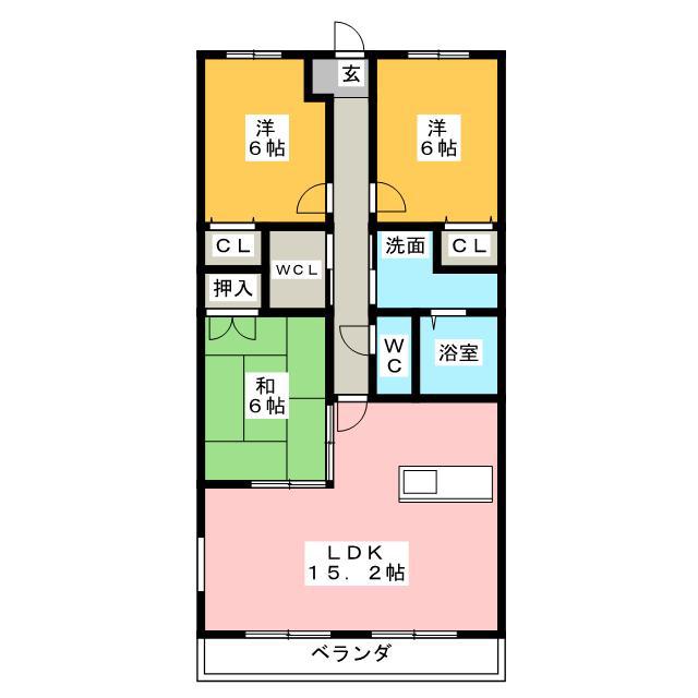 ラフィネ(3LDK/1階)の間取り写真