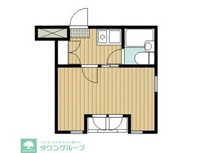 エバ・グリーン宿河原(1K/1階)の間取り写真