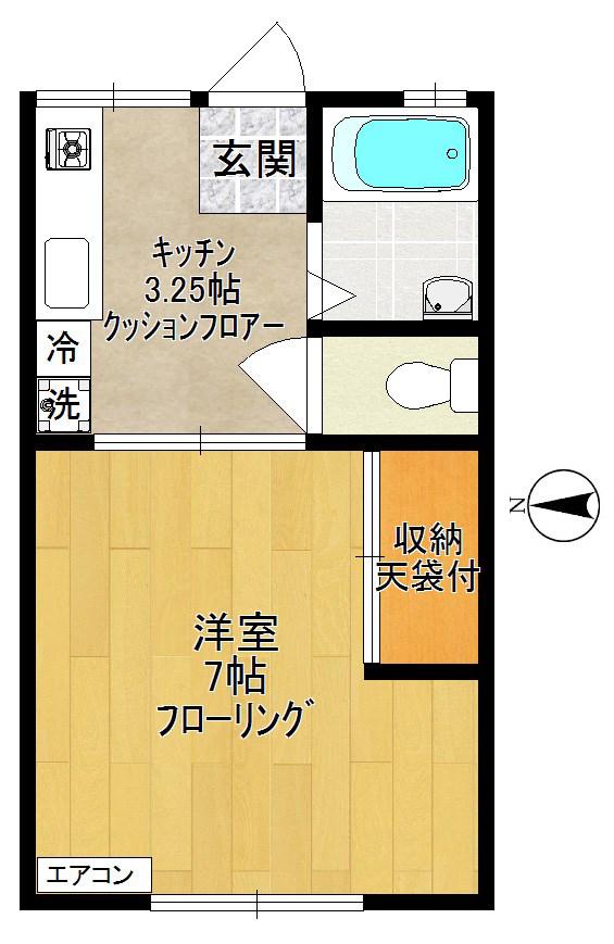 クリスタルハイツ(1K/1階)の間取り写真
