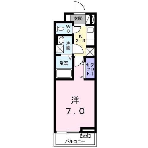 コンチェルト(1K/1階)の間取り写真
