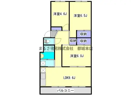 NJ北原(3LDK/4階)の間取り写真